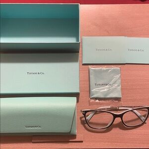 Tiffany & Co. Blue Eyeglasses with Case Set